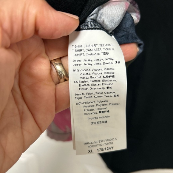 Marina Rinaldi Sport Black  Floral Top Kimono Sleeves Size XL - Picture 4 of 10